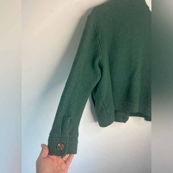 Joie‎ Green Wool Blend Button Front Collared Cropped Green Shacket Size 1X - Picture 7 of 7